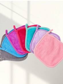 1/3/5pcs Soft Microfiber Facial , Terry Makeup Remover Towels With Hanging Loop, Skin-Friendly, Washable And Reusable