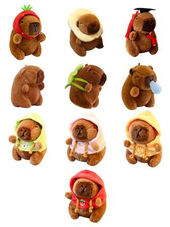 1pc Capybara Plush Doll Cartoon Keychain Pendant Soft Stuffed Doll Backpack Pendant Car Bag Key Ring Decor Gift Keychain, Capybara, Capybara Plush, Capybara, Crochet Capybara, Capybara Bags