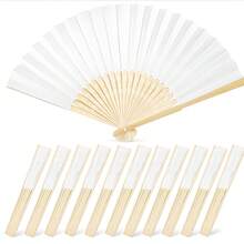 12/24/36 Folding Fans, Essential Fans, Fabric Folding Fans, Simple Paper Fans, White And Colored Folding Fans, Handmade Materials. Hand Fans, Cooling Fans, Wedding Decorations, Carnival Accessories, Line Dance Fans - Nhiều màu - Xem 6