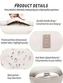 Bolsa de almacenamiento plegable de gran capacidad, multiusos y portátil para viajes. Bolsa de aseo, artículos de tocador y accesorios de ducha. Bolsa colgante impermeable para maquillaje y organizador de cosméticos. Artículos esenciales para viajes, playa, cruceros, regalos de dama de honor y útiles escolares. - Multicolor - Ver 8