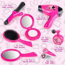 Hairdressing And Vanity Handbag Beauty Girls Styling Toy Set - Pink - View 4