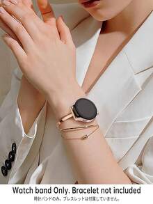 适用于三星 Galaxy Watch 4 40/44mm、Watch 5 40/44mm、Watch 6 40/44mm、Watch 7 40/44mm、Watch 2/3/4、小米手表等智能手表的玫瑰金金属表带，20mm/22mm 可调节，时尚优雅，女士适用。 - 玫瑰金色 - 查看 4