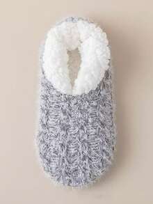 2/1 双女士厚实保暖羊毛睡眠袜，防滑毛绒家居袜，休闲室内拖鞋袜，时尚百搭 - 彩色 - 查看 15