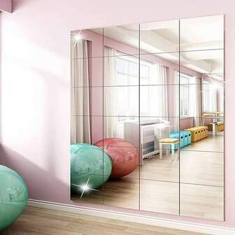 4pcs/Set Unbreakable Soft Mirror, Indoor Decorative Mosaic Mirror