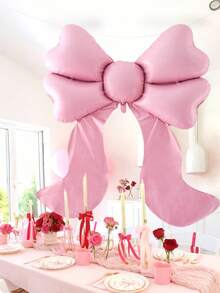 1 个超大哑光粉色蝴蝶结形铝箔气球，适用于蝴蝶结装饰、生日、情人节、圣诞节装饰、家庭生日派对、婚礼、拍照、公主生日派对、新娘送礼会、单身派对、户外影响者拍摄、周年纪念、母亲节、茶会、新年、巨型蝴蝶结装饰背景