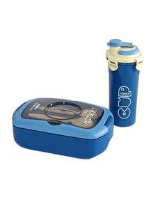 2件套分层隔层午餐盒、水杯、便携式便当盒套装、密封午餐盒、学生简易午餐盒、学校用品