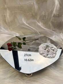 1 pièce Plateau de miroir de coiffeuse asymétrique, plateau de coiffeuse de salle de bain, plateau organisateur de bijoux, plateau de rangement de maquillage et cosmétiques, plateau de décoration pour la maison, cadeau pour femmes et filles