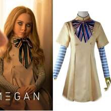 M3GAN Cosplay Costume Full Set Dress|Official Licensed Megan AI Doll Robot Outfit Halloween Party Cosplay Costume For Girls