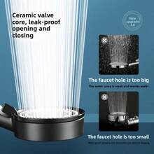 Set de 3 piezas de ducha - Manguera flexible de 1.5m, soporte de montaje en pared, negro - Ducha y manguera y soporte - Ver 3