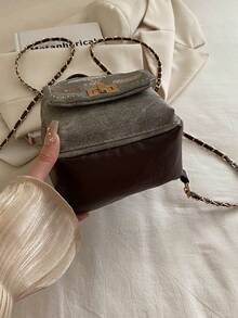 Ladies' Backpack New Casual Chic Fashion Fashion Embroidery Printed Travel Cute Chain Shoulder Bag For Women , Bow - Grey - View 5