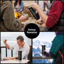 This Portable Espresso Machine Has A Self-Heating Function, Can Make Hot And Cold Beverages, Equipped With An LED Display, Suitable For Coffee Powder And Coffee Capsules, Built-In 2500*3mAh Rechargeable Lithium Battery, Very Suitable For Travel, Outdoor Activities And RV Use.