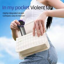 2025新款迷你手持涡轮风扇，带智能数字显示，便携式长效风扇