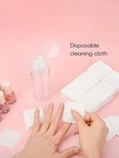 300 lenços umedecidos não tecidos para unhas, removedor de esmalte, almofadas de limpeza para manicure, removedor de esmalte macio não tecido, lenços umedecidos para unhas, lenços umedecidos para boca de garrafa para remoção e limpeza de esmalte, lenços umedecidos para boca de garrafa de cola para cílios, almofadas de limpeza para manicure, para preparação de unhas e removedor de esmalte em gel, adequado para mulheres e meninas, limpeza e cuidados diários com manicure