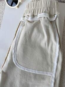 男童休闲弹力腰裤，适合玩耍和日常穿着，舒适休闲，是度假和外出游玩的理想之选，春秋季款。 - 奶油色 - 查看 5