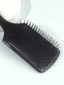 Unisex Haarbürste, flacher Bürstenstil glättender Kamm geeignet für langes, grobes, feines und lockiges Haar, Dual-Use für trockenes oder nasses Haar, Abschied von Knoten, Salon-Qualität Glättungsergebnisse, schwarzer luftgepolsterter Kamm, Massagekamm für Frauen, antistatischer Kamm für Frauen, großer flacher Kamm - unisex Design, Nylonborsten geeignet für alle Haartypen, Schul-Essentiell, Reisebegleiter, Haaraccessoire für Frauen