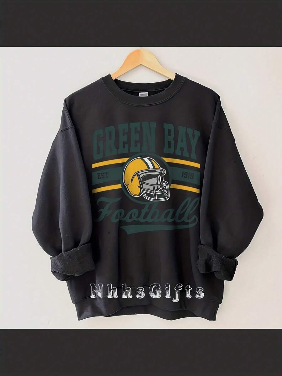 Green Bay Football Sweatshirt, Vintage Style Green Bay Football Crewneck, Green Bay Football Crewneck, Green Bay Football Fan Gifts