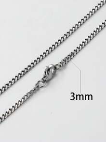 Men's Simple Link Chain Necklace, Stylish Stainless Steel Necklace As A Gift For Him