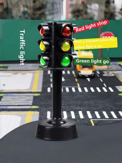 4-Piece Set - Mini Traffic Light Model - Plastic Christmas Decorative Lights, Basic Traffic Signs, Traffic Light Props, Mini Creative Traffic Lights, Traffic Signal Pedestrian Lights, Suitable For Parties, Festivals, Christmas Gifts, Play Pretend Building Games, Building Parties, Carnival Games, Room Decorations.