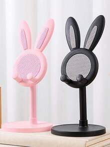 1个可调节可折叠兔子造型ABS塑料铝合金手机/平板电脑支架，适用于婚礼、生日、家居、办公室装饰，兼容多种手机，生日礼物、送给家人、朋友、万圣节礼物、教师礼物 - 彩色 - 查看 1