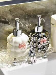 Premium Ceramic Hand Soap Dispensers - Bathroom Shower Gel Press Bottles, Lotion Bottles & Shampoo Refillable Bottles