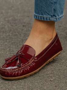 Women Loafers Shoes - 紅色的 - 查看 2