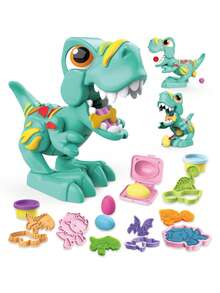 Set de juguete de arcilla de colores con dinosaurios para interacción entre padres e hijos. Arcilla creativa para manualidades de niños, sin pegajosidad ni decoloración (formas de dinosaurios interesantes + abundantes herramientas de arcilla). El set presenta temas lindos de dinosaurios, con arcilla antiadherente e indesteñible, junto con huevos de dinosaurio, moldes para dar forma y varias herramientas. Durante la interacción entre padres e hijos, los padres y los niños pueden usar la arcilla para esculpir dinosaurios y presionar los moldes, ejercitando las habilidades manuales y la creatividad del niño. Los niños también pueden jugar de forma independiente para liberar su imaginación y crear su propio mundo de dinosaurios, ayudando en el desarrollo artístico de los niños.