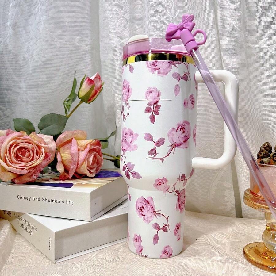 40-Ounce Large Capacity Water Bottle, With Leak-Proof Design, Exquisite Appearance, Smooth Texture, Comfortable Grip, And Anti-Slip Bottom. The Insulation Effect Lasts For A Long Time. The Bottle Cap Is Locked To Prevent Leakage. Suitable For Daily Commuting, School Use, And Outdoor Activities, Solving The Problem Of Drinking Water Throughout The Day. A Must-Have Item For Going Out And At Home. Suitable For Christmas Gifts, Gifts For Elders, Gifts For Boyfriends And Girlfriends, And Party Gifts. - 繁花紫 - 查看 1