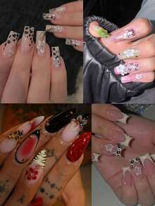 3/6 Sheets Leopard Print Hibiscus Flower Nail Art Stickers, Tropical Floral Animal Print Nail Decals, Self-Adhesive Exotic Summer Hawaiian Nail Stickers For Beach Vacation Party DIY Manicure Decoration