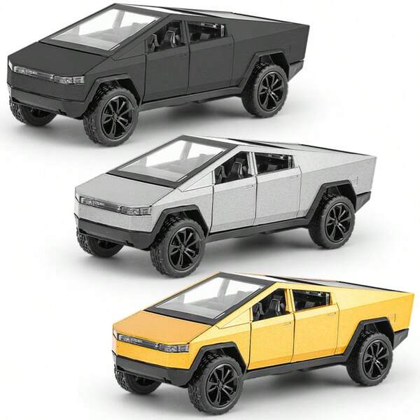 1 Stück Cybertruck Pickup Auto Modell Spielzeug, Sammlerstück LKW Simulationsmodell mit Rückzugsfunktion, Pickup Auto Dekorations Geschenk