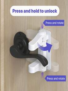 1pc Door Stopper With Anti-Slip Lock Clasp, Suitable For Home Use, No Need To Sew On Door, Portable And Door Handle Lock, Door Bar Lock For Anti-Theft Door And Handle Adhesive - Multifunctional Door Lock Unlock Device - Multicolor - View 10