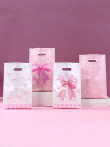 10/25/50Pcs Pink Bow Gift Bag,Gift Wrapping Bag Including 4 Styles,Tote Bag,Gift Packaging Bag,Storage Bag,Pink Bow Party Favor Bag,Pink Birthday Decorations,Baby Shower Decor,Gender Reveal Party Supplies,Bow 1st Birthday Decorations