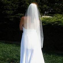 1pc Bride's One-Layer Minimalist Veil, Soft Nude Color Sheer Bridal Outdoor Photography Trailing Decor Fall Clothes For Women - Beige - View 13