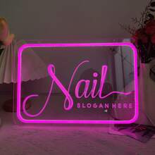 1pc Pink Neon Nail Salon Sign LED Decorative Light, USB Powered, Suitable For Nail Salon, Beauty Salon, Eyelash Extension, Spa Decor