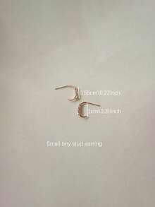 GAGAFEEL 1pair Mini And Minimalist S925 Sterling Silver Gradient Three Zirconia Stud Earring For Daily Wear For Girlfriends Gift