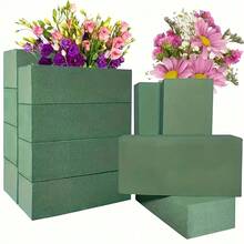 10 blocuri de spumă florală verde romantică (dimensiuni 10,9 cm x 7,3 cm x 4,4 cm), spumă de înaltă densitate, cu dublă utilizare, umedă/uscată, potrivită pentru decorațiuni cu flori proaspete și artificiale, potrivită pentru obiecte de artizanat lucrate manual, aranjamente centrale pentru masă de nuntă și petreceri, potrivită pentru 30 de scene, decorațiuni de nuntă, decorațiuni pentru evenimente, decorațiuni multifuncționale, decorațiuni durabile, decorațiuni pentru petreceri, spumă decorativă, decorațiuni de lungă durată, blocuri decorative din spumă, organizatori de evenimente.