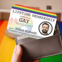 Custom Photo Name Gay Pride Card, Unique Gay Pride Keepsake, Perfect Gift For LGBT Friends, Personalised GAY CARD, Premium Lifetime Membership, Joke Meme, Funny Gift, Gift For Prank, Identity Card,Multi-Functional, Ornamental,Reusable,Adorable,High-Quality,Cute,Modern,Custom,Personalized,Unique,Ideal Gifts For Him,Ideal Gifts For Her Birthday Graduation,Slow Summer Living,Customized Crafts,Chic Autumn,Home & Living,Christmas Home Atmosphere,Souvenirs,Elegant Living,Artful Living - Multicolor - View 7
