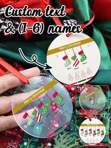 Custom Christmas Ornament,Personalized Family Christmas2026 Ornament,Customizable Text Christmas Tree Decorations,Home Decor, Back To School - Style a - View 1