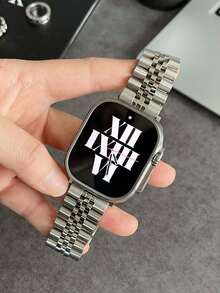 Huastonband 適用於 錶帶 38mm 40mm 41mm 42mm 44mm 45mm 49mm 46mm（不含手錶）銀色金屬錶帶 不鏽鋼可調節 男女通用 SE /S11/S10 /S9 /S8/ S7/ S6 /S5 /S4 系列相容錶帶 時尚優雅 適合年輕網紅 男友禮物 畢業禮物 夏季男女配飾 海灘不鏽鋼飾品 - 銀色 - 查看 10
