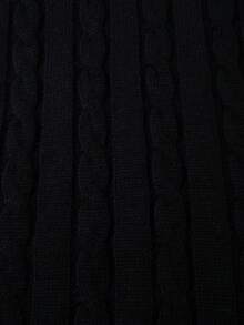 ANDREILEE 复古宽松休闲街头风男女通用V领插肩袖针织衫，纹理条纹拼接设计，适合春、秋、冬三季穿着。 - 黑色 - 查看 5