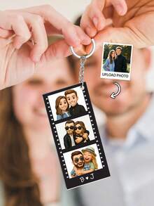 1pc Customized Photo Bar Keychain, Personalized Photo Pendant, Unique Souvenir, Customized Photo Keychain, Gift For Friends, Family, Birthday Gifts, Valentine'S Day Gifts, Personalized Customized Gifts, Couple Gifts, Suitable For Home, Office, Car Keys, Etc., Valentine'S Day Men'S Gift, Boyfriend Gift, Personalized Accessory, Backpack Pendant,Customized Keychains & Accessories,Easy Comfort - 彩色 - 查看 5