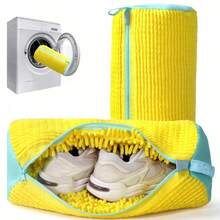 1 360° Shoe Bag, Suitable For All Types Of Shoes - Anti-Deformation, Machine Washable, Air-Dryable, With A High-Quality Fleece Lining, Perfect For Sneakers And Casual Shoes. Shoe Protection Bag, A Must-Have For Students Washing Shoes During The School Term, Christmas/Halloween Clothing Storage Bag, Reusable, With A High-Quality Sponge Lining