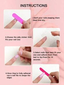 Transform Your Nails With 24pcs Extra Long Coffin Pink Glossy Ombre Fake Nail & 1sheet Tape & 1pc Nail File Press On Nails Nail Supplies NTI4 - 彩色 - 查看 3