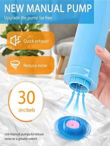 5 buc Sac de vidat convenabil, cu 1 pompă de aspirație, pentru organizator de casă, pilote, haine, îmbrăcăminte, pilote, pături, lenjerie de pat, Set de saci de depozitare în vid, Saci sigilați în vid, Sac de depozitare în vid, Sac de depozitare în vid, Saci de aer impermeabili prin compresie, economisind spațiu pentru călătorii, Organizatori de ambalare acasă