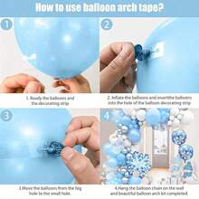 2 件/105 件圣诞雪花气球拱门和花环套件，包括雪花铝箔气球、雪花印花气球、蓝色和白色乳胶气球，适用于圣诞派对装饰、雪花主题派对、节日派对、冰雪奇缘冬季仙境生日派对装饰 - 彩色 - 查看 7