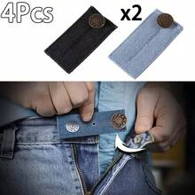 3/4pcs Elastic Waist Extender, Adjustable Pants Waist Extender, Jeans Waist Extender, Waist Button Elastic Adjuster
