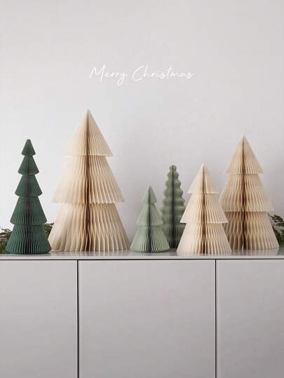 1pc 3D Folded Paper Christmas Tree Decoration,Mini Christmas Tree Tabletop Decoration,For Home, Office, Party Holiday Table Decor,Festive Tabletop Display,Christmas Home Decor, Wedding Table Center,Holiday Home & Kitchen Decor, Christmas Decorations Room Decor Winter