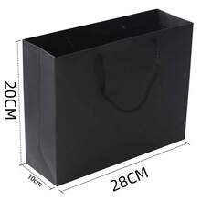 1 pieza Bolsa de regalo de papel negro simple y de mano, de gran capacidad, caja de regalo, bolsa de regalo, bolsa de papel negro, bolsa de compras para hombres y mujeres, adecuada para Navidad y Halloween.