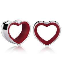 2pcs Stainless Steel Dual-Tone Heart Shaped Ear Gauges, Suitable For Various Ear Types, Ear Piercing Jewelry, Earrings, New Low Allergy Accessories, Gift For Women - Heart - View 36
