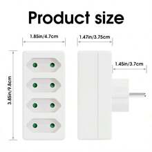 1/2pcs Universal 4-In-1 European Power Outlet Adapter, Compact Design, Suitable For Office, Kitchen, Living Room, White - EU E Type Plug(220-240V) - View 9