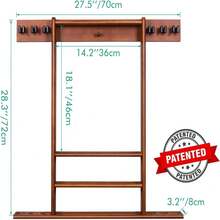 Estante De Señal De Piscina, Soporte De Pared 6 Tacos Billar - Marrón - Ver 6